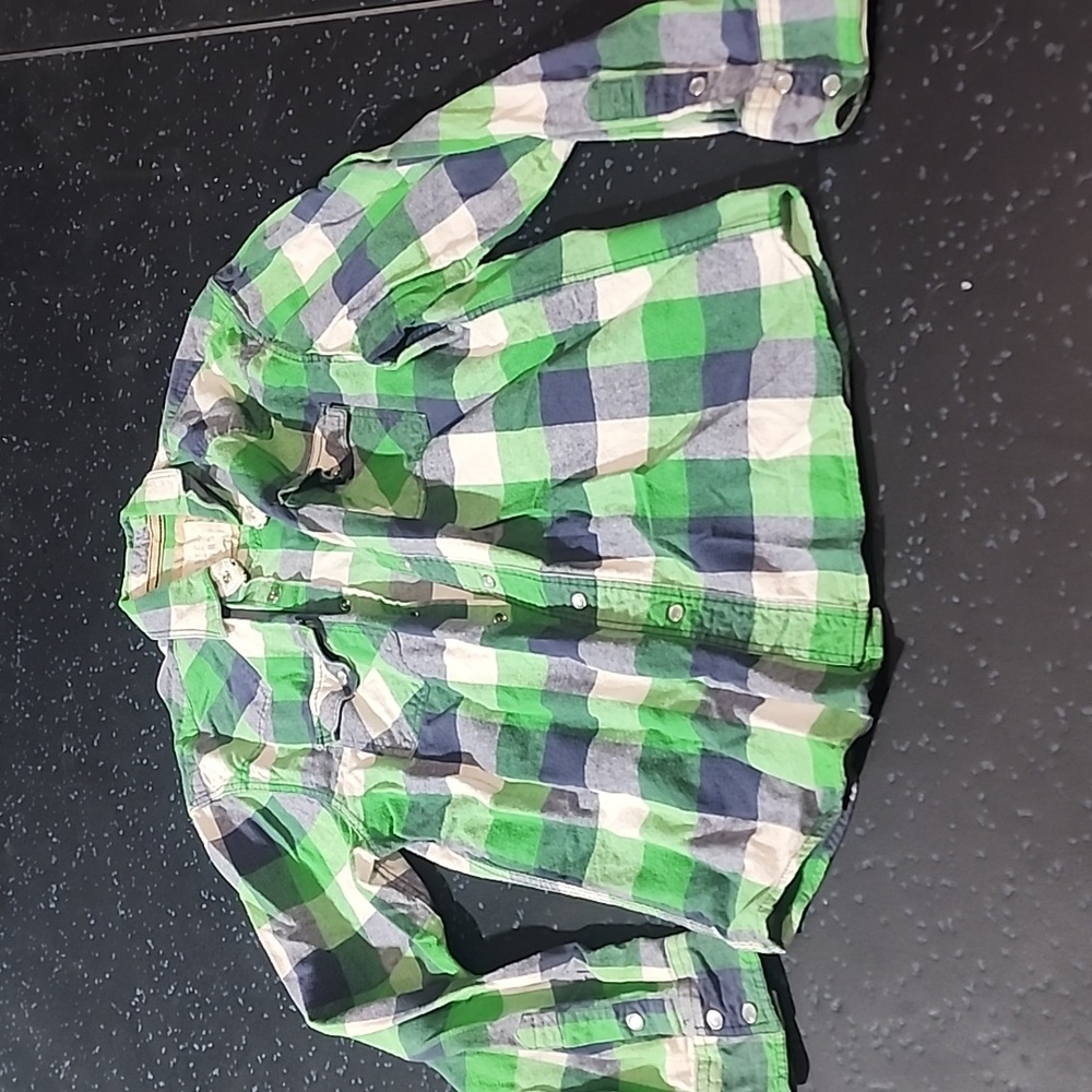 Green Blue & White Flannel
